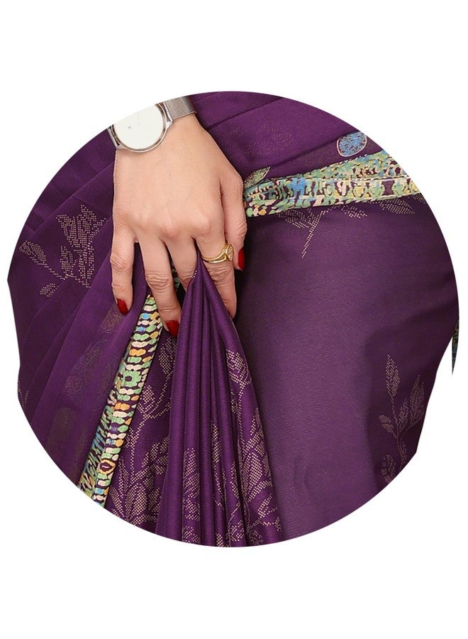 MIRCHI FASHION Chiffon Georgette Floral Print Sarees for Women with Blouse Piece (Dark Wine, Dusty Green, Yellow, Blue) - Image 4