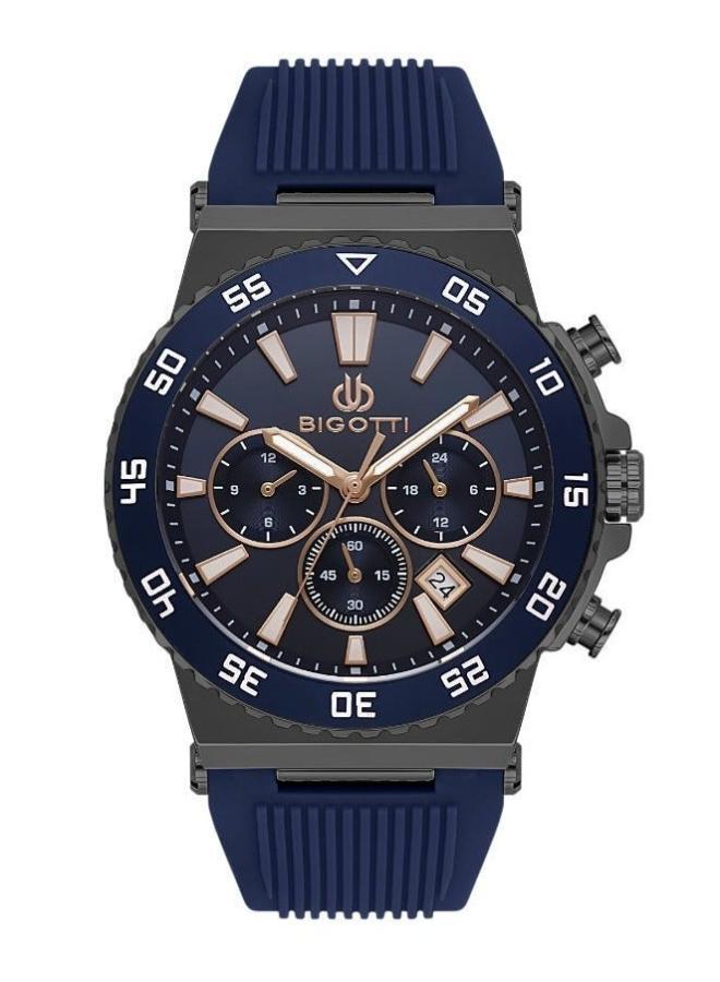 Bigotti - Raffinato Men Watch | Silicone BandBrass Case | Analog | Round Dial | Mineral Glass | Japanese Quartz | Water Resistant 50 Meters - Image 1