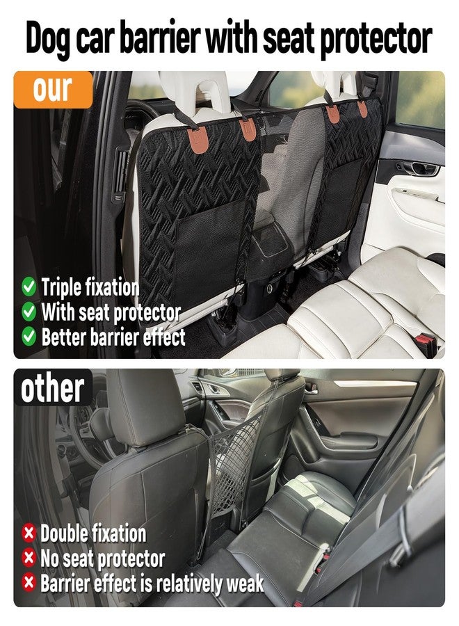 Veitail Dog Car Barrier,Dog Net for Car Divider,Pet Barrier with Mesh Organizer,Universal for Car,SUV,Truck - Image 2