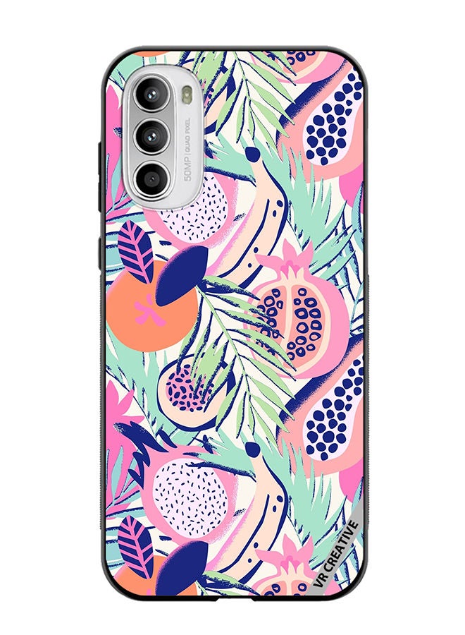 VR CREATIVE Protective Case Cover For Motorola Moto G82 Abstract Dragon Fruit Design Multicolour - Image 1