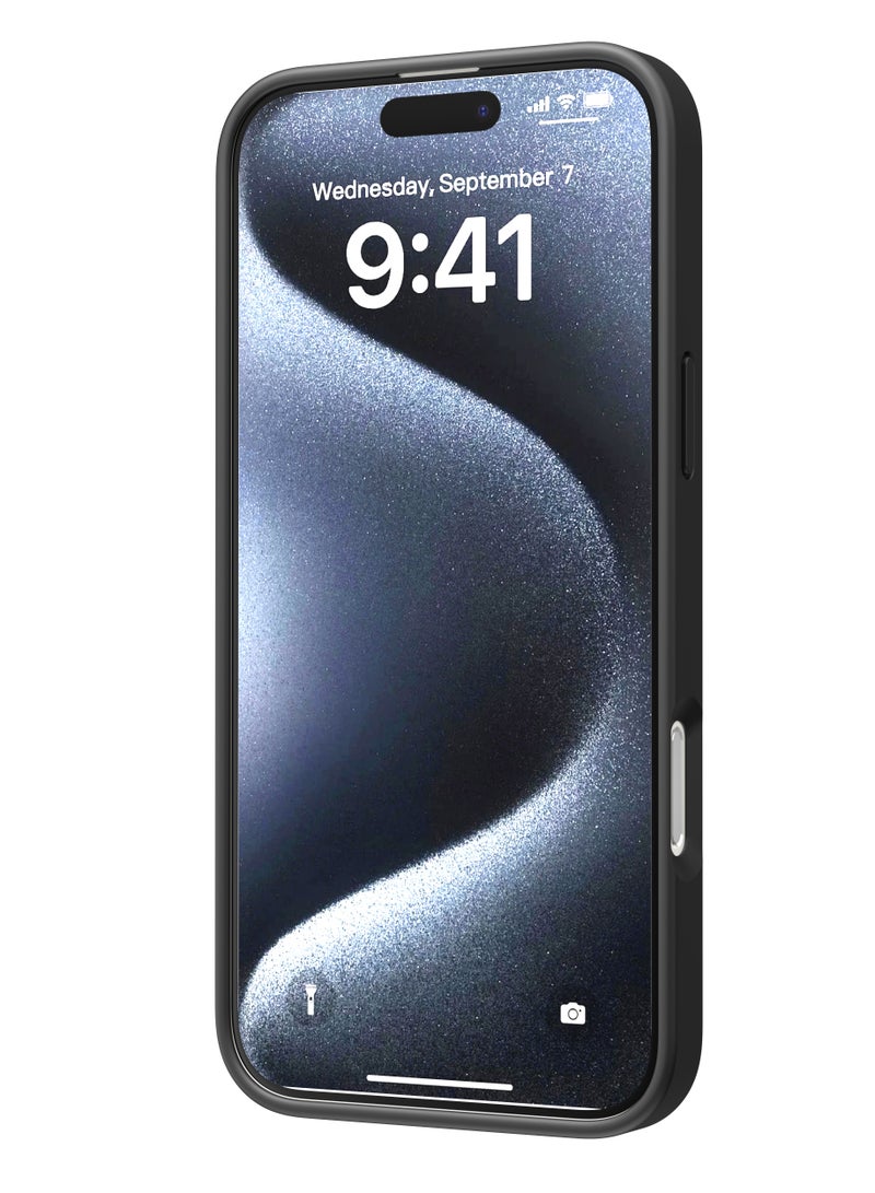 LEVELO iPhone 16 Pro Max Morphix Case with Built-in Grip and Card Holder / Impact Resistant Back Cover / Raised Camera Edge / Slim Cover - Grey  - Image 2