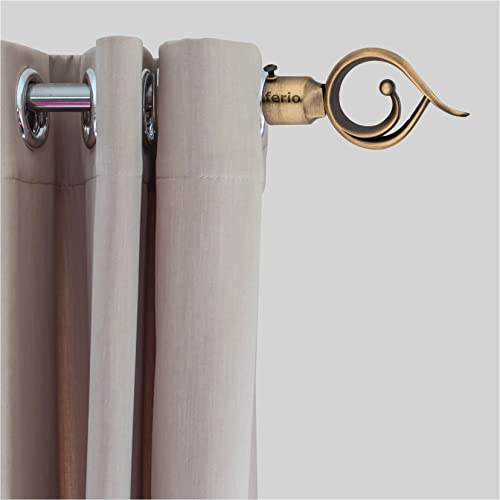 FERIO Brass Finish Zinc Curtain Finials for Door and Window Accessories 1 inch Rod Set of 3 (6 Pcs) Curtain Brackets/Holders for Home Decor - Image 4