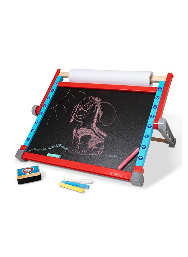 Melissa & Doug مركز فن الجدول الخشبي القابل للطي من باو باترول (33 قطعة) - ألعاب باو باترول، لوحة فنية مزدوجة الجانب للأطفال، لوحة فنية للأطفال في عمر 3 سنوات وما فوق  - Image 4