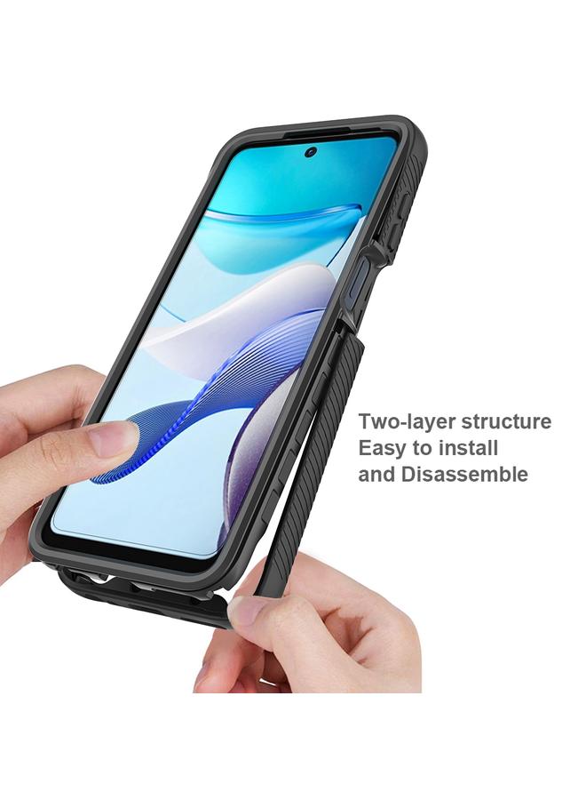 S-TOP Case For Motorola Moto G 5G 2023 Starry Sky Solid Color Shockproof TPU Clear PC Phone Case - Image 3