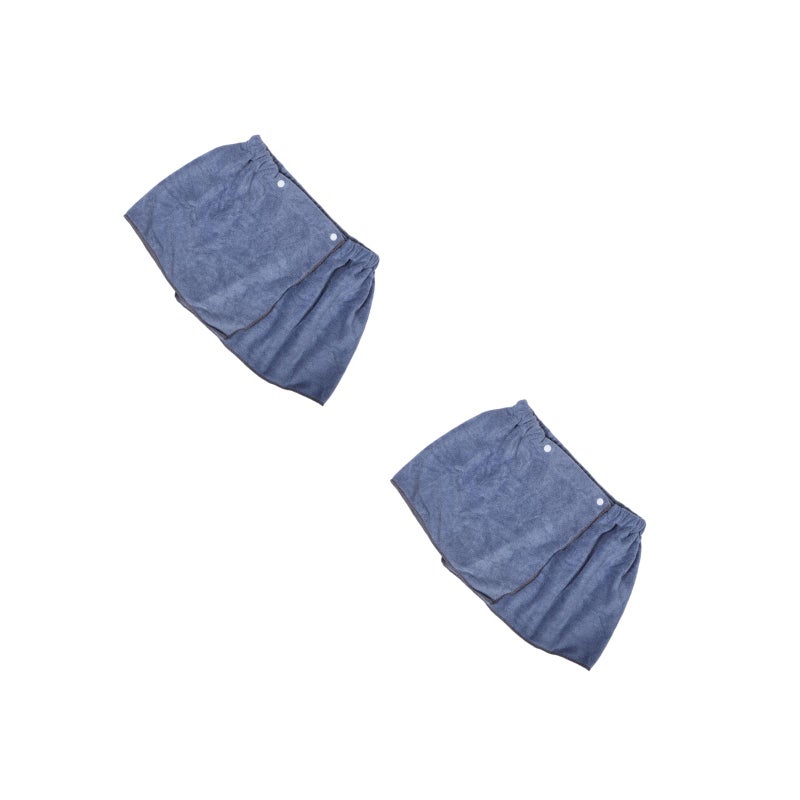 2pcs Men Wearable Bath Towel: Quick Dry Coral Fleece Shower Wrap Skirt - Absorbent Men'S Bathrobe For Beach Gym Spa Bathing Travel - Image 2