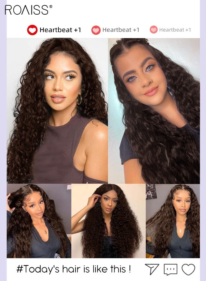 roaiss 6 Pcs Clip in Long Curly Hair Extensions, Invisible Adjustable Long Synthetic Heat Resistant Hairpieces for Women Girls, Dark Brown, 60cm (23.6 inches) - Image 5