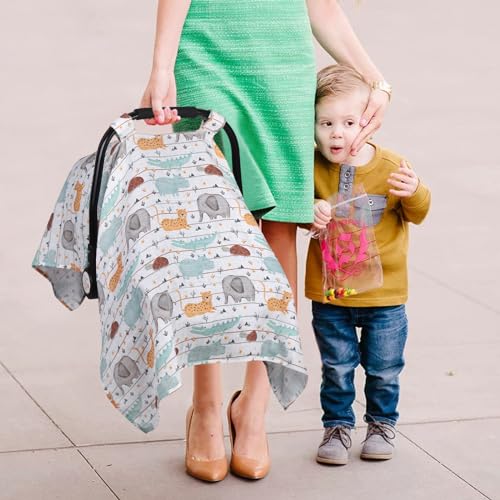 Metplus Muslin Carseat Cover for Babies,Breathable Infant Carseat Cover Lightweight Baby Carrier Cover for Girls Boys, Fit Spring Summer/Hot Days/Warm Weather - Image 5