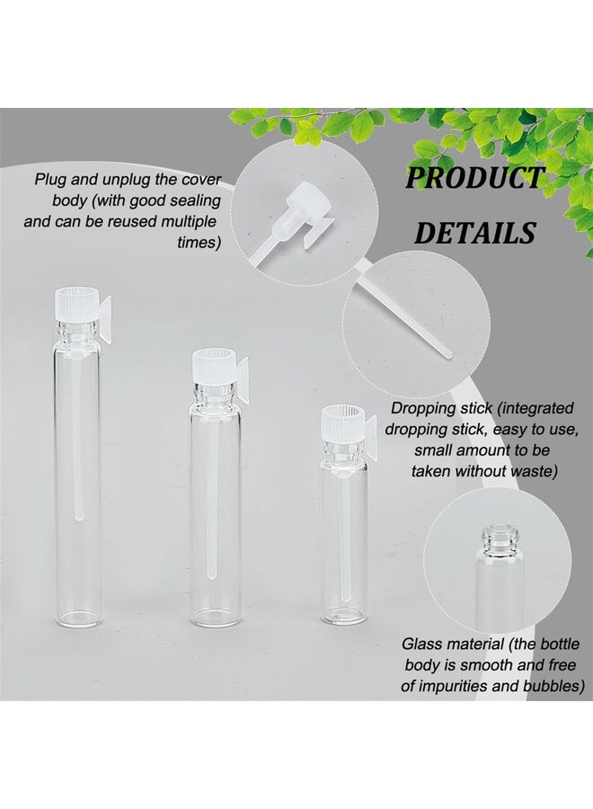 150 perfume sample bottles, leak-proof, 1ml, 2ml, 3ml mini empty perfume bottles, glass bottles with caps, suitable for essential oils, aromatherapy, body oils (white). - Image 2