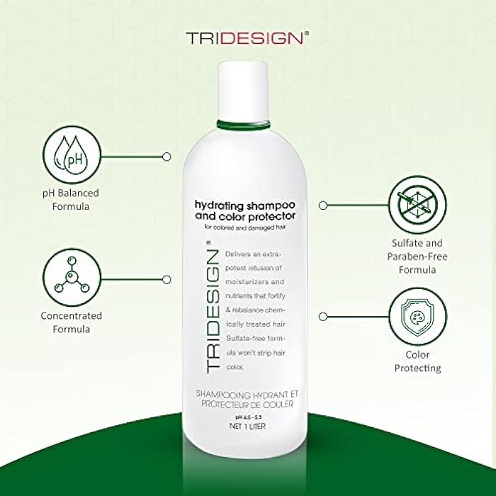 TRIDESIGN Hydrating Shampoo for Color Treated Hair, Sulfate and Paraben Free Color Care Treatment, Concentrated Hair Color Shampoo, Gently Cleanses -33.8 Fluid Ounce - Image 3