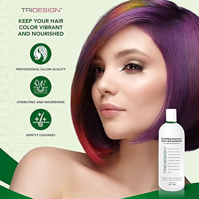 TRIDESIGN Hydrating Shampoo for Color Treated Hair, Sulfate and Paraben Free Color Care Treatment, Concentrated Hair Color Shampoo, Gently Cleanses -33.8 Fluid Ounce - Image 4