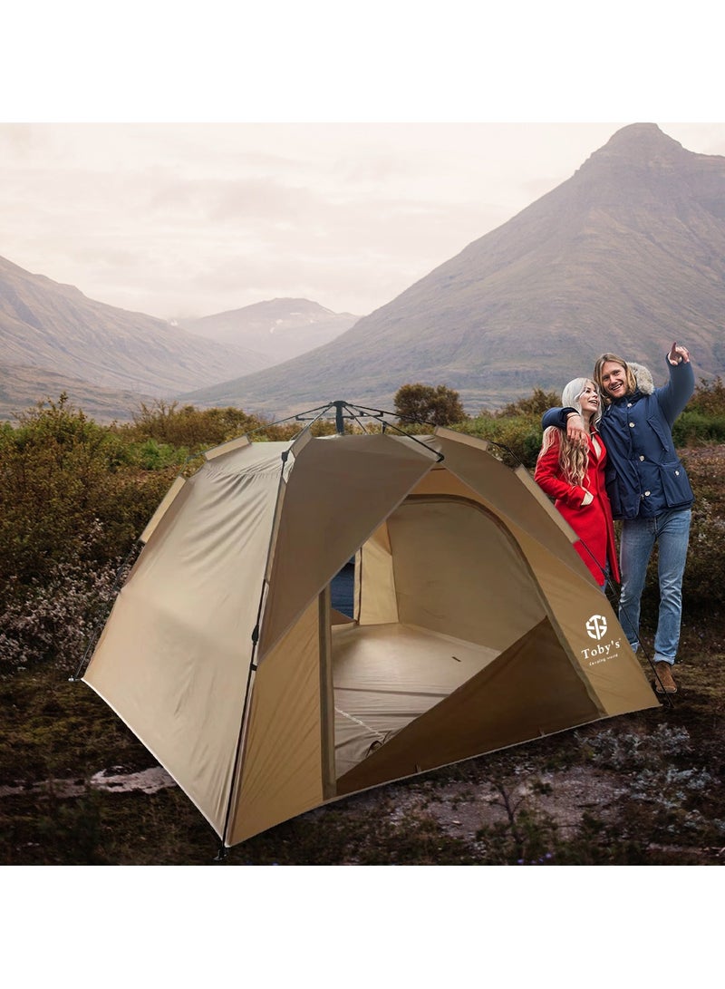 توبيز خيمة توبيز أوتوماتيكية لـ 4 أشخاص – خيمة تخييم قابلة للطي مقاومة للماء والرياح والشمس مع 3 نوافذ للتهوية - Image 5