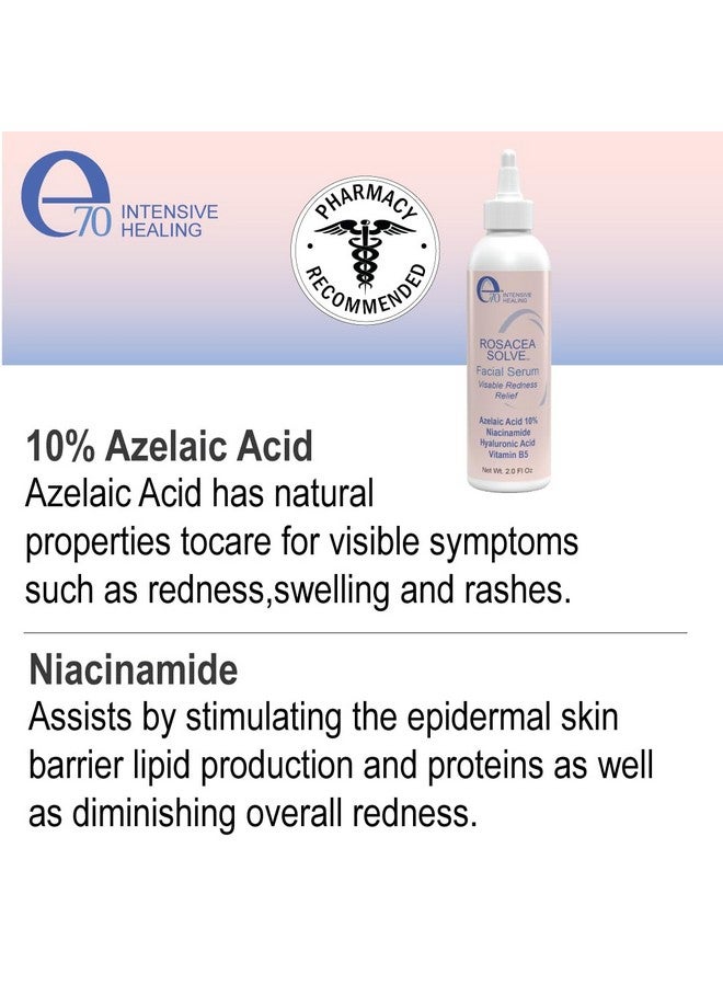 E70 Rosacea Solve Set - Rosacea Treatment Will Visibly Reduce Redness, Dermatitis, And Irritation - For All Skin Types - Includes Anti-Redness Face Cream, Facial Serum And Moisturizing Face Wash - Image 4