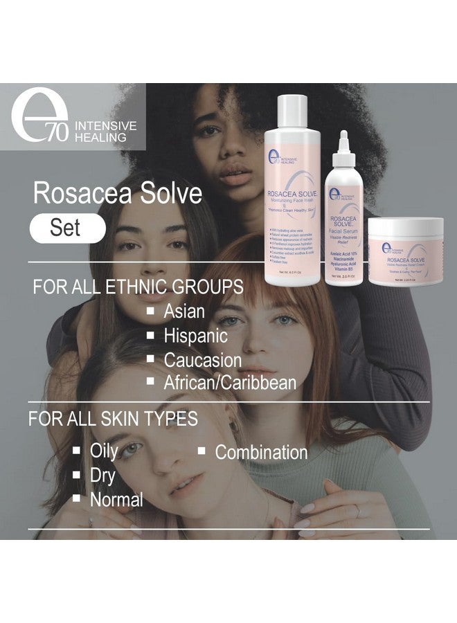 E70 Rosacea Solve Set - Rosacea Treatment Will Visibly Reduce Redness, Dermatitis, And Irritation - For All Skin Types - Includes Anti-Redness Face Cream, Facial Serum And Moisturizing Face Wash - Image 5
