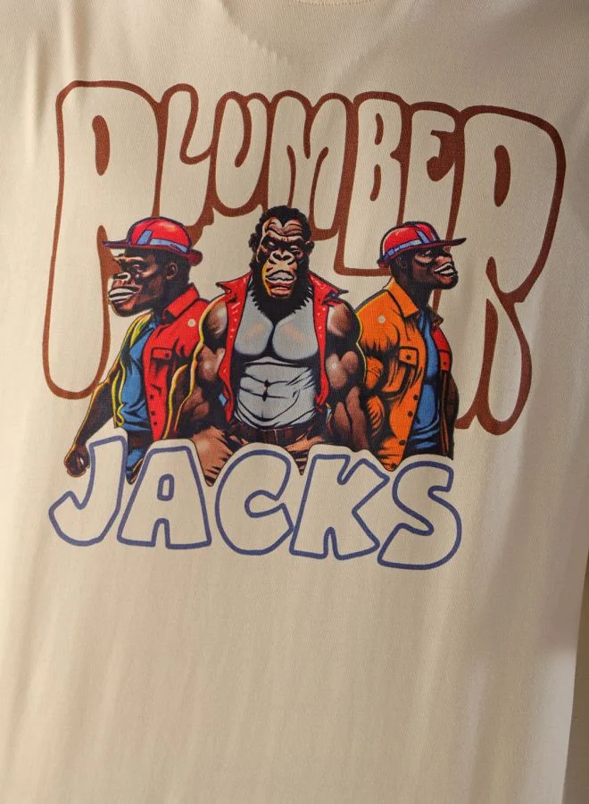 The Indian Garage Co Men Oversized Graphic Back Printed Round Neck Tshirt
