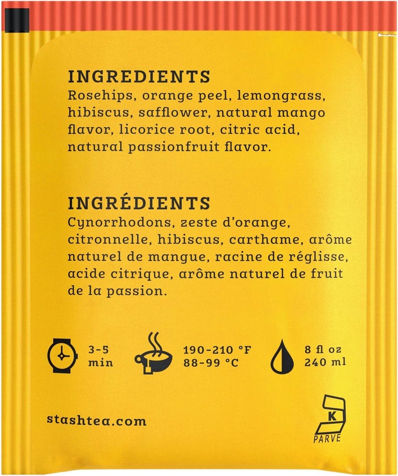 Stash Tea Mango Passionfruit Herbal Tea - 100 Tea Bags - Image 2