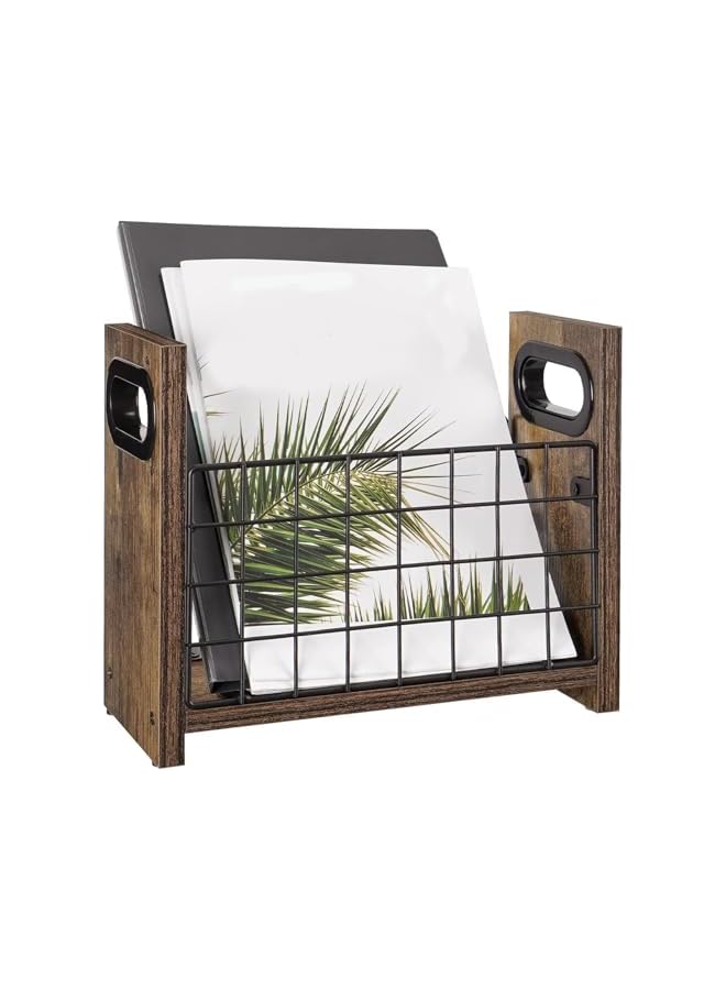 The Bros حامل مجلات، رف مجلات للمكتب المنزلي، سلة تخزين ملفات ريفية للرسائل، المجلات، الكتب، الصحف - Image 5