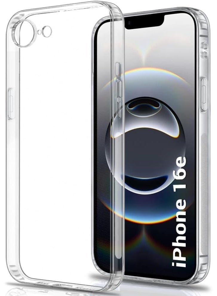 Case for iPhone 16E Clear Soft Flexible TPU Shockproof Transparent flexible Back Cover Case designed for iPhone 16E - Image 1
