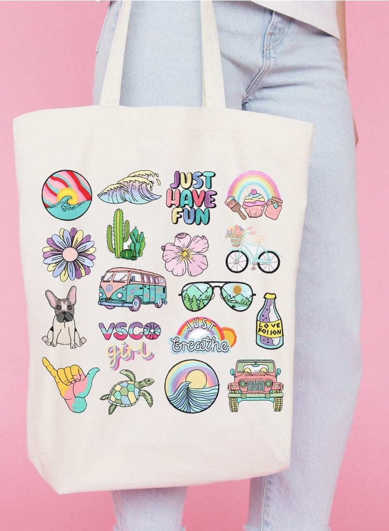 Y&D Embroidered Iron on Patches, 18 Pcs Vacation Summer Cute Sew On Applique Patches for Clothing, Beach Patch Clothing Set, Jeans Hats Bags Arts Crafts  - Image 3