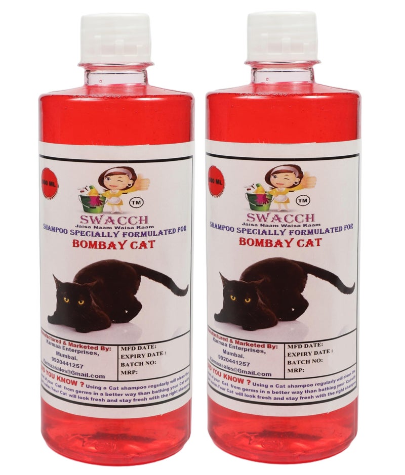 SWACCH Shampoo Specially FORMULATED for Bombay CAT (500ML) (Pack of 2) Strawberry - Image 2