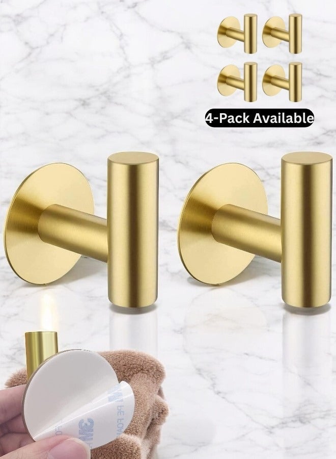 خطافات الجدار اللاصق الذهبي ، خطافات المناشف اللاصقة الثقيلة للحمام والمطبخ والباب في الذهب