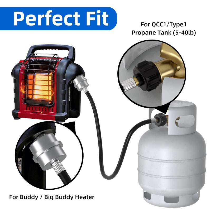 REDPANT F273699 Propane Fuel Filter with 6FT Propane Hose, Fit for Mr. Heater Buddy Heater and Big Buddy Heater, Connect to 5-40lb Propane Tanks - Image 2