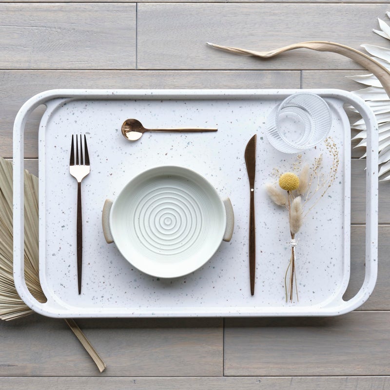 LINE+ARC Waterproof, Easy-to-Clean, 18"x12" Serving Tray Extra Large Handles (Mint) 100% Food-Grade Melamine for Breakfast, Dinner, Bed, Tea, Crafts, Decorative, TV, Couch, Outdoor, Patio - Image 4