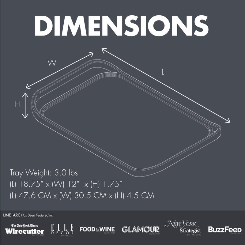 LINE+ARC Waterproof, Easy-to-Clean, 18"x12" Serving Tray Extra Large Handles (Mint) 100% Food-Grade Melamine for Breakfast, Dinner, Bed, Tea, Crafts, Decorative, TV, Couch, Outdoor, Patio - Image 5