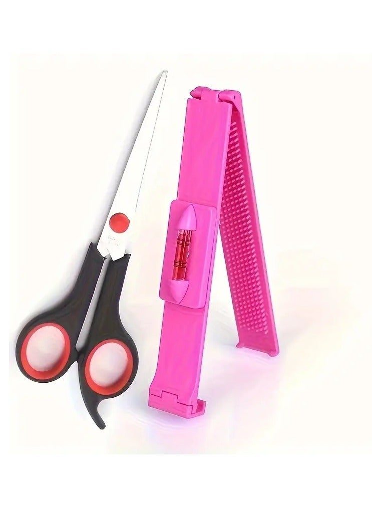 Rozino 2pcs/Set Bangs Cutting Tool Set, DIY Hair Trimming Guide With Level, Home Use Haircutting Clip For Fringe  - Image 5