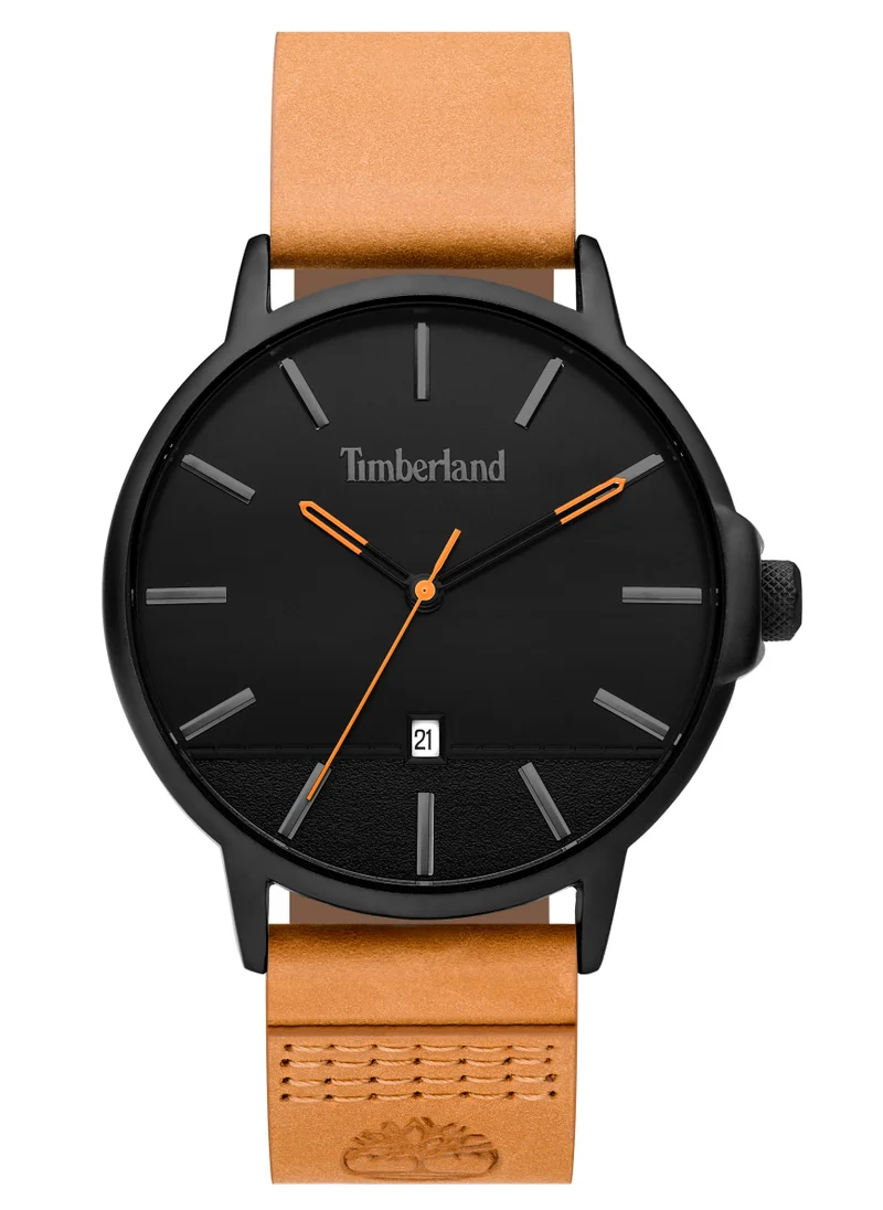 تمبرلاند Rollinsford Men's Watch 42mm Analog Black Dial Cream Leather Strap