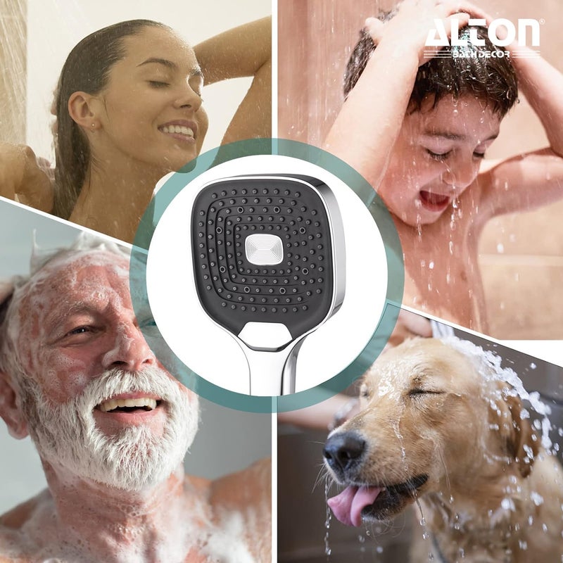 ALTON SHR22385 ABS3Function 5INCH Hand Shower With SS304 Grade 15 Mtr Flexible Hose Wall Hook Silver - Image 5
