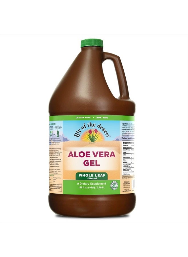 Lily Of the Desert Lily of the Desert Aloe Vera Gel, Preservative Free - Whole Leaf Filtered Thicker Consistency Aloe Vera Drink with Natural Vitamins, Digestive Enzymes for Gut Health, Wellness, Glowing Skin, 128 Fl Oz  - Image 1