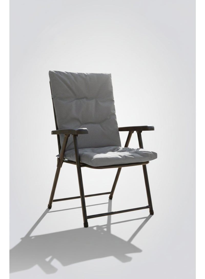 سمارت كيتشين كرسي رحلات قابل للطي مبطن بوسادة إسفنجية – هيكل معدني متين وخفيف بيدين مريحتين، مثالي للرحلات والتخييم - Image 1