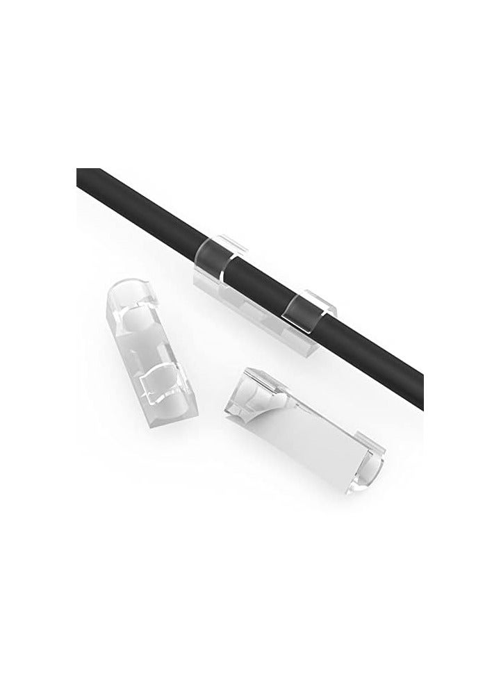 erorex 30 Pieces Wall Cable Clips for Electrical Cable Clips with Adhesive Long Lasting Cable Management System for TV PC Laptop Home Office (Transparent) - Image 1