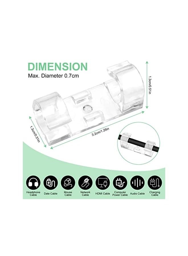 erorex 30 Pieces Wall Cable Clips for Electrical Cable Clips with Adhesive Long Lasting Cable Management System for TV PC Laptop Home Office (Transparent) - Image 3