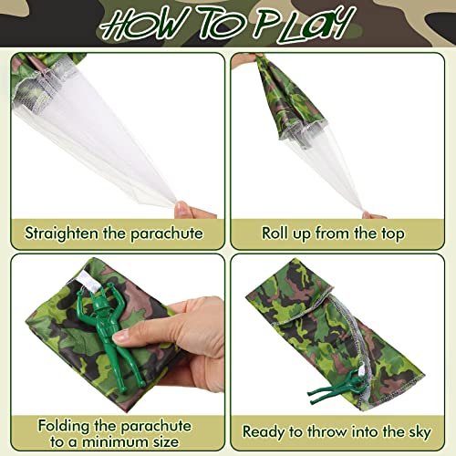 Jerify 20 Pcs Parachute Toys and Camouflage Foam Airplanes Set, Parachute Army Men Toys Army Hand Throw and Foam Glider for Boys Outdoor Party Favors (Camouflage) - Image 3