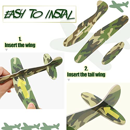 Jerify 20 Pcs Parachute Toys and Camouflage Foam Airplanes Set, Parachute Army Men Toys Army Hand Throw and Foam Glider for Boys Outdoor Party Favors (Camouflage) - Image 4
