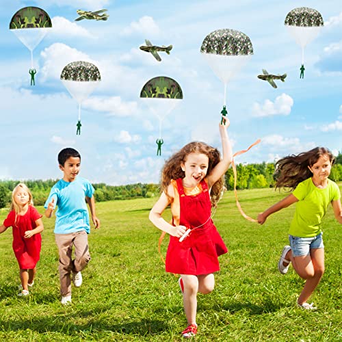 Jerify 20 Pcs Parachute Toys and Camouflage Foam Airplanes Set, Parachute Army Men Toys Army Hand Throw and Foam Glider for Boys Outdoor Party Favors (Camouflage) - Image 5
