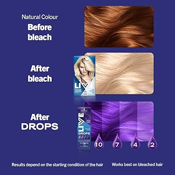Live Schwarzkopf LIVE Colour Drops Vegan Semipermanent Purple Hair Dye Lasts 2 To 12 Washes Orchid Purple 30 Ml Pack of 2 - Image 4