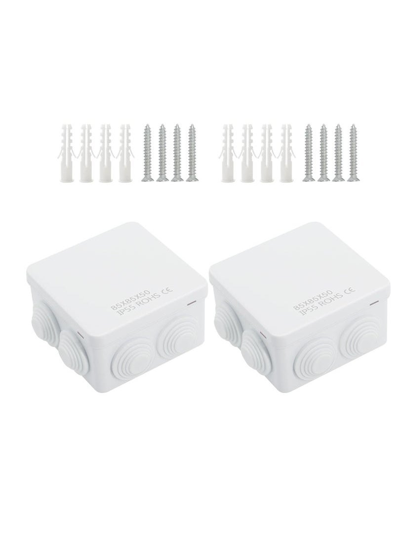Generic Box, 2 Pcs ABS Plastic IP55 Waterproof and Dustproof, Universal Electrical Enclosure, Outdoor and Indoor Project Box, Outlet Box Durable Outdoor Electrical Gang Box (3.4 x 3.4 x 2 inch)  - Image 1