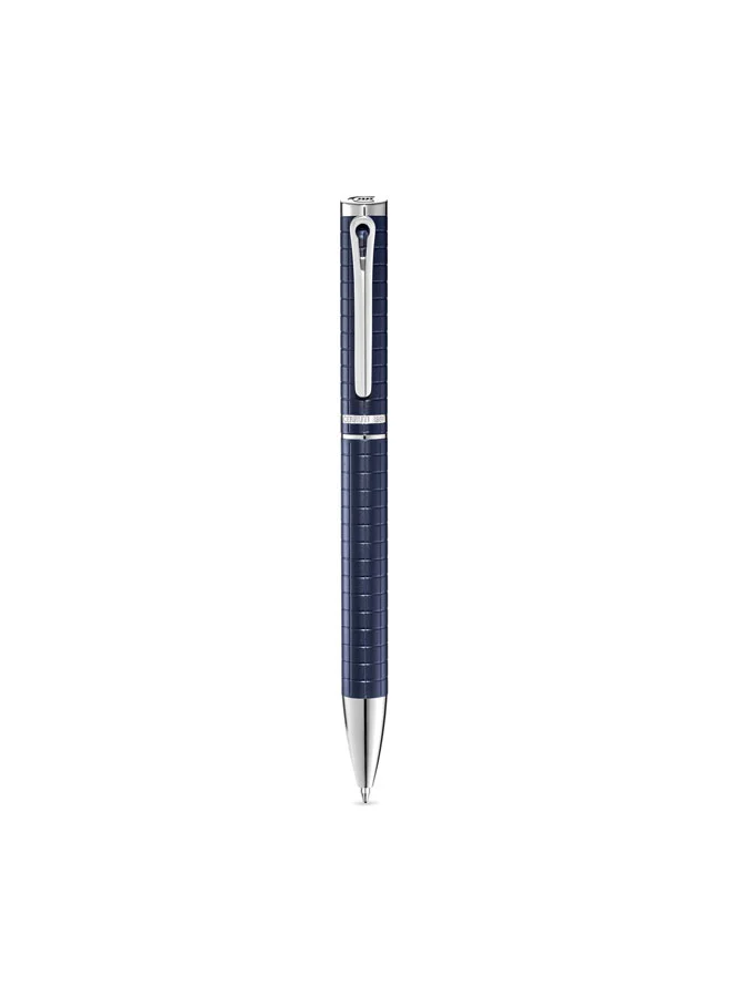 CERRUTI 1881 Nazzareno Stainless Steel Trims Twist Ballpoint Pen for Men, Blue Ink