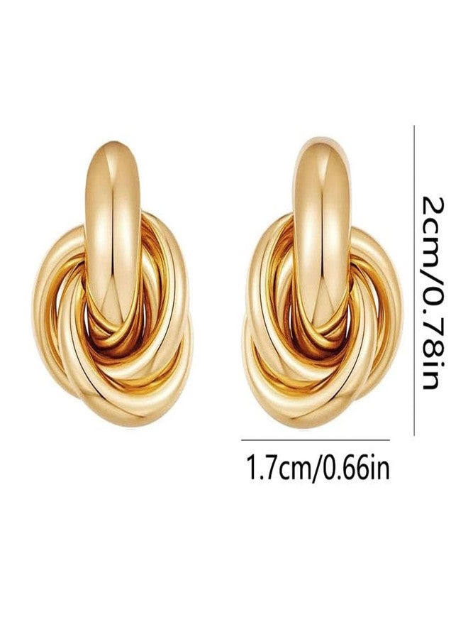 TACBSP Gold Knot Earrings for Women Trendy Gold Stud Earrings Chunky Gold Dangle Earrings Love Knot Statement Earrings for Women Jewelry (gold) - Image 3