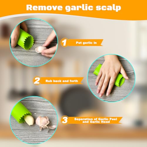 Kebley Garlic Press Rocker Heavy Duty Stainless Steel Garlic Mincer Garlic Crusher Garlic Chopper with Peeler And Scraper for Smash Garlic Built-in Bottle Opener - Image 5