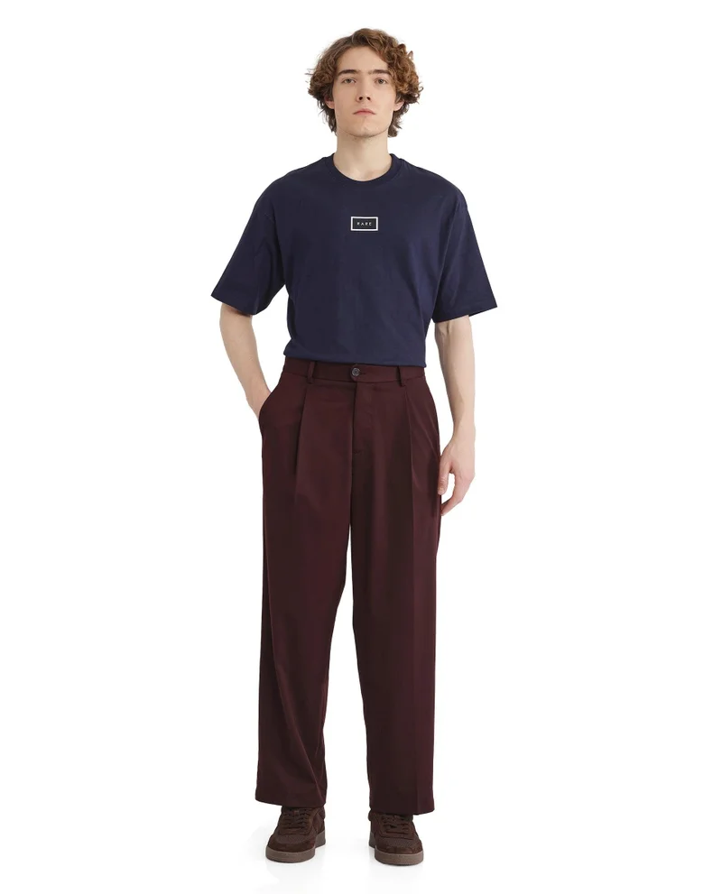 Rare Rabbit Men's Korean Relaxed Fit Plain Trouser