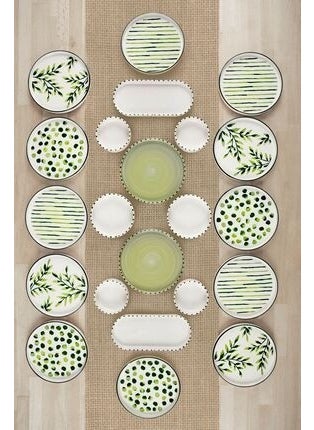 22 Piece Greentree Stackable Breakfast Set for 12 People - Luxury Breakfast Presentation Set Plate