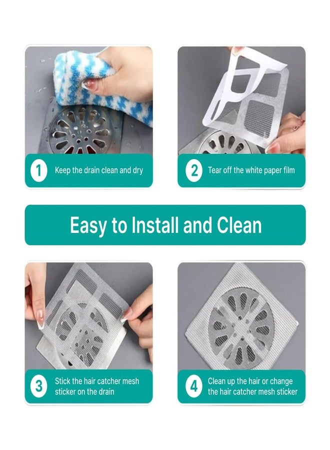 MagicMonk (10Pcs Disposable Shower Cover Hair Catcher Shower Drain Mesh Stickers, Bathroom, Laundry, Bathtub, Kitchen Shower Drain Floor Sink Strainer Filter Meshs (10) - Image 3