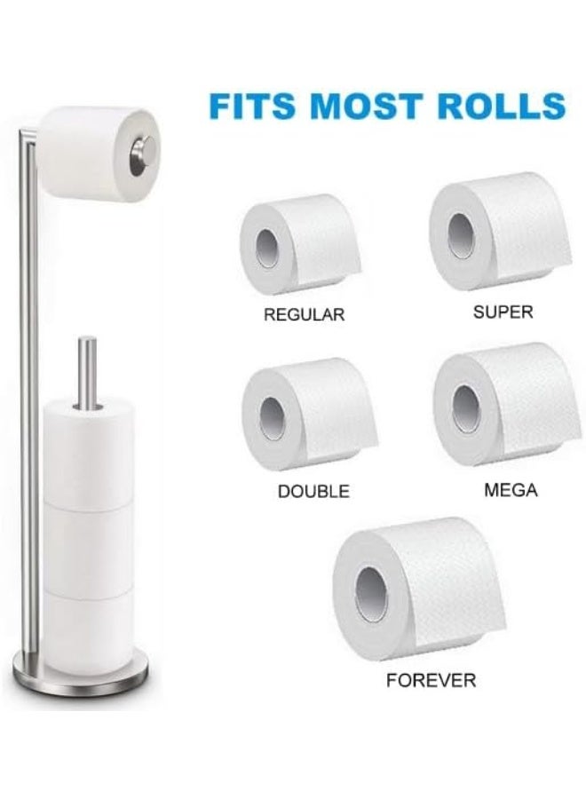 DUNISO Bathroom Freestanding Toilet Paper Holder, Stainless Steel Floor Standing Toilet Paper Roll Holder, Toilet Storage, Holds 5 Rolls  - Image 5