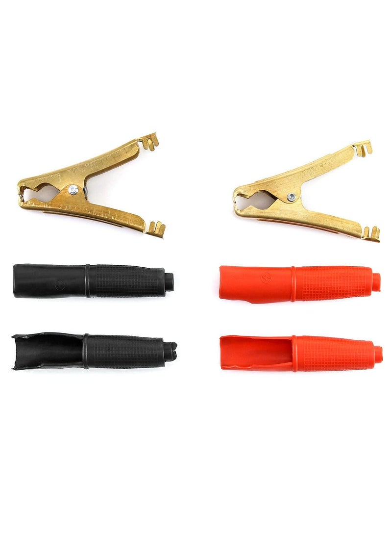 SYOSI 4 Pack 100A Jump Lead Clamps, Heavy Duty Pure Copper Crocodile Clamps Alligator Clips, Car Booster Cable Clips Battery Clamps for Car Auto (2 Pcs Red + 2 Pcs Black)  - Image 4