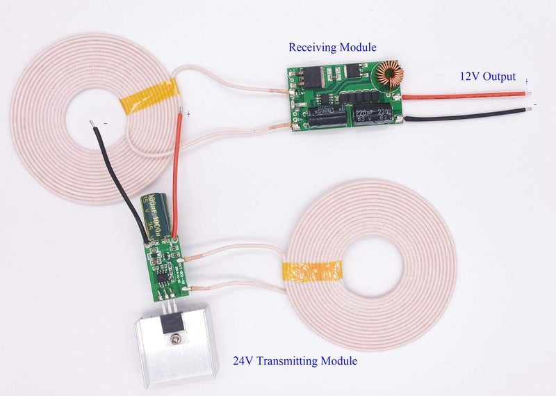 Taidacent 12V 3A High Power Long Distance Wireless Inductive Coil Modules Wireless Charging Coil Wireless Transmitter and Reveiver Coil Wireless Charging Power Supply Module - Image 2