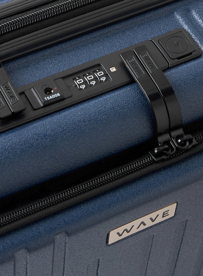 Wave Textured Hardcase Trolley with Retractable Handle - 20 inches Cabin Bag - Image 4
