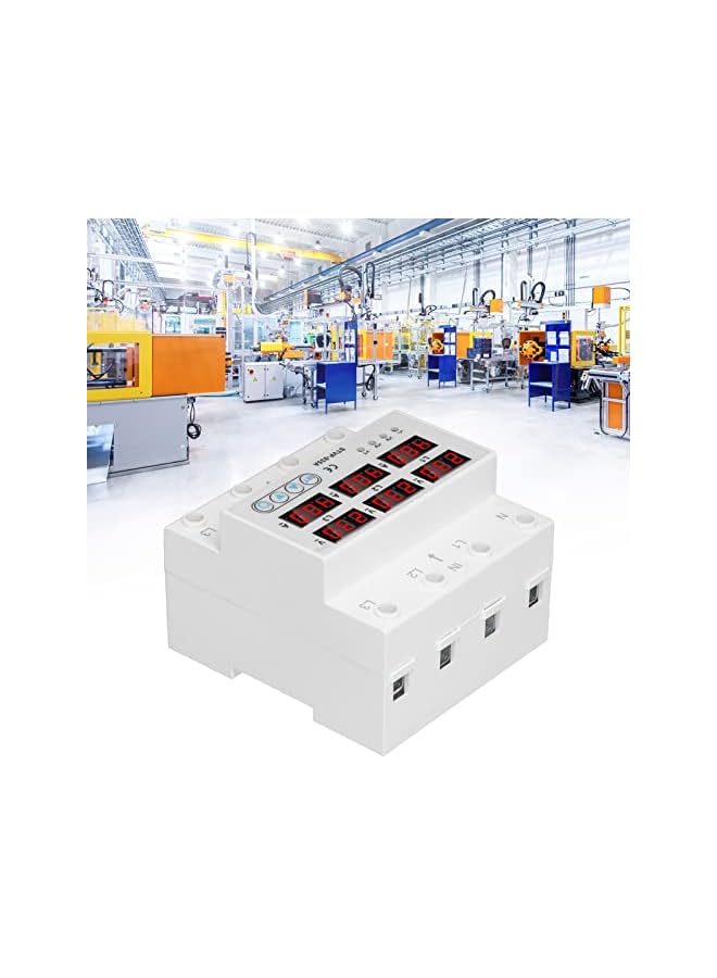 PROMASS حامي الجهد الزائد والناقص من برومس، 3 مراحل AC220 380V عرض رقمي للجهد والأمبير وحامي التيار، حامي جهد استرداد تلقائي (40A) - Image 5